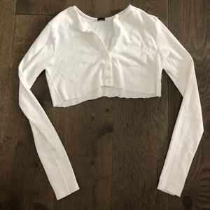 Cropped brandy button up shirt